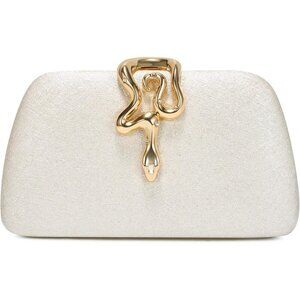 🆕Women Glitter Clutch Purse Pearl White Elegant Evening Bag Wedding Formal
